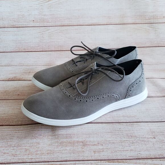 Cole Haan Grand OS Grey Suede Brogue Oxford Lace Up Shoes 9B Gray Size 9B - Picture 4 of 11